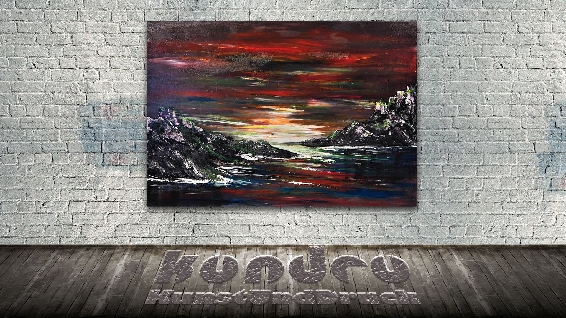 Landschaft dunkel rot